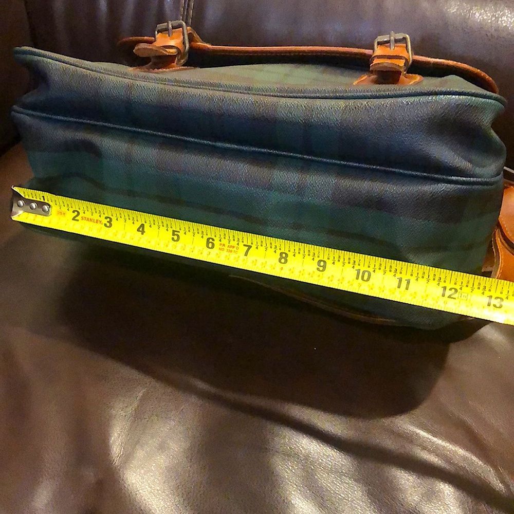 RALPH LAUREN Black Watch Plaid Crossbody Weekend Messenger Laptop Shoulder Bag - Picture 16 of 16